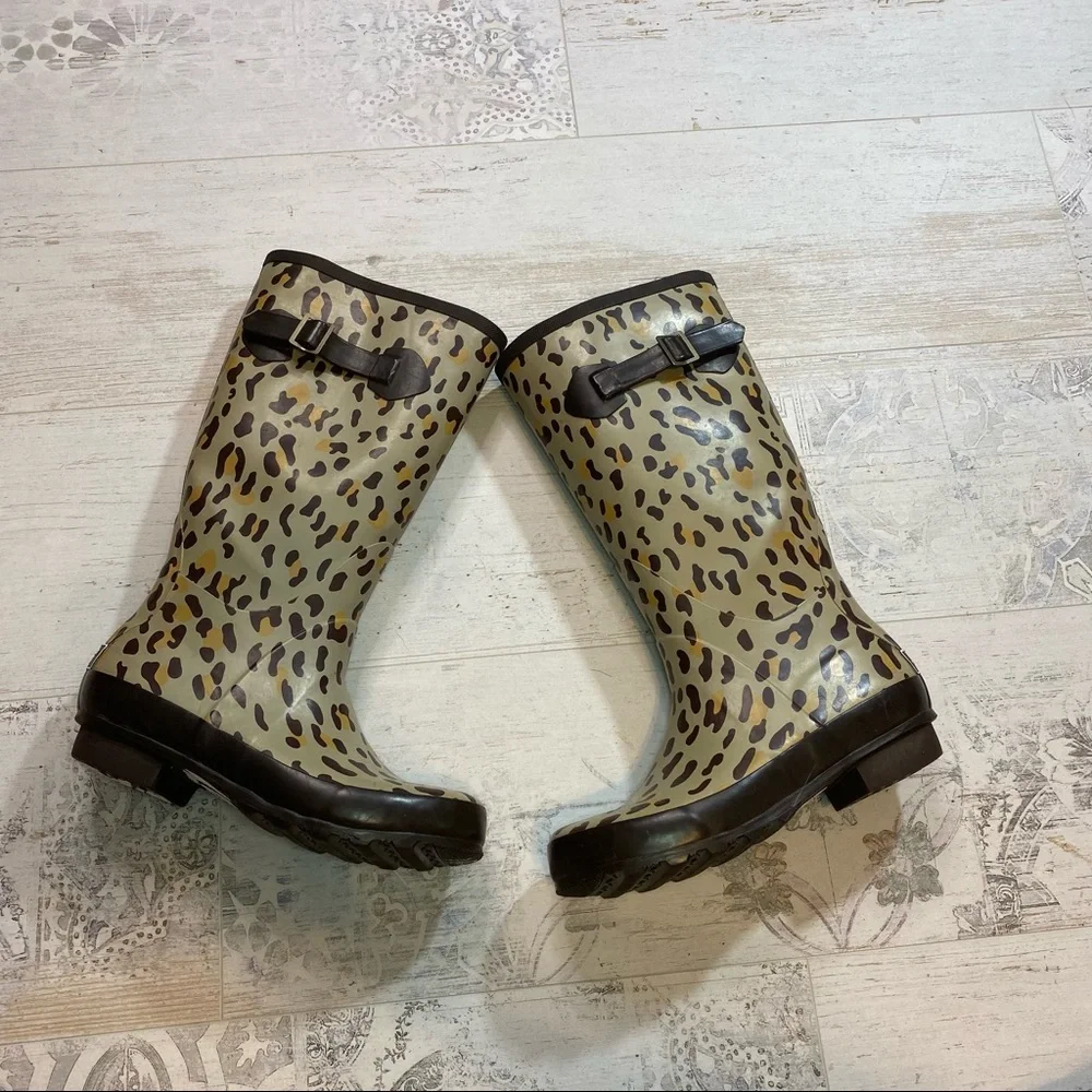 L.L. Bean Wellie Rain Boots in Cheetah Print